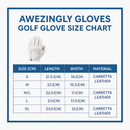 Awezingly Premium Quality Cabretta Leather Golf Glove for Men - White (M/L) - ONLINE ONLY