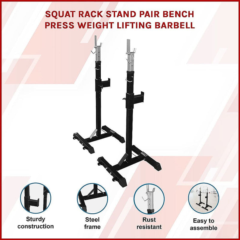 Squat Rack Stand Pair Bench Press Weight Lifting Barbell (Online Only)