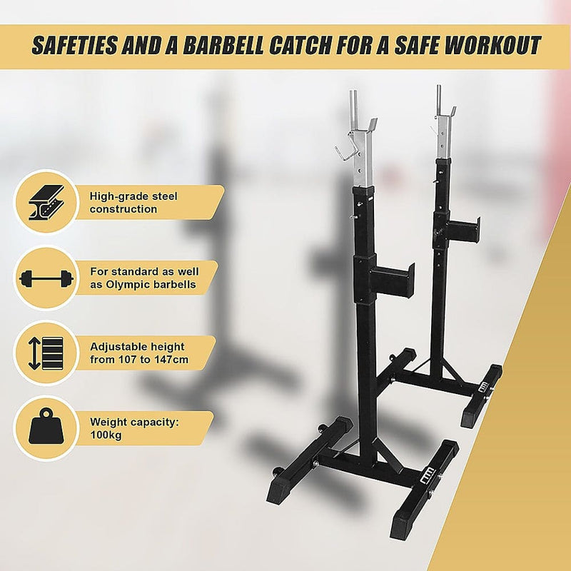 Squat Rack Stand Pair Bench Press Weight Lifting Barbell (Online Only)