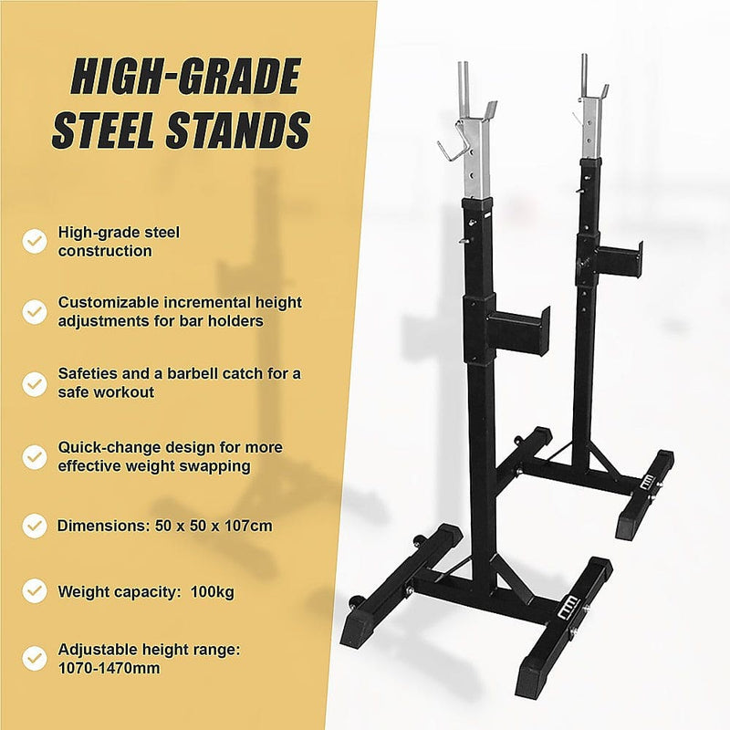 Squat Rack Stand Pair Bench Press Weight Lifting Barbell (Online Only)