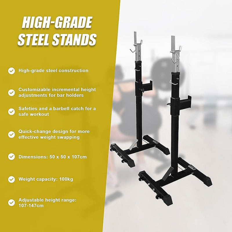 Squat Rack Stand Pair Bench Press Weight Lifting Barbell (Online Only)