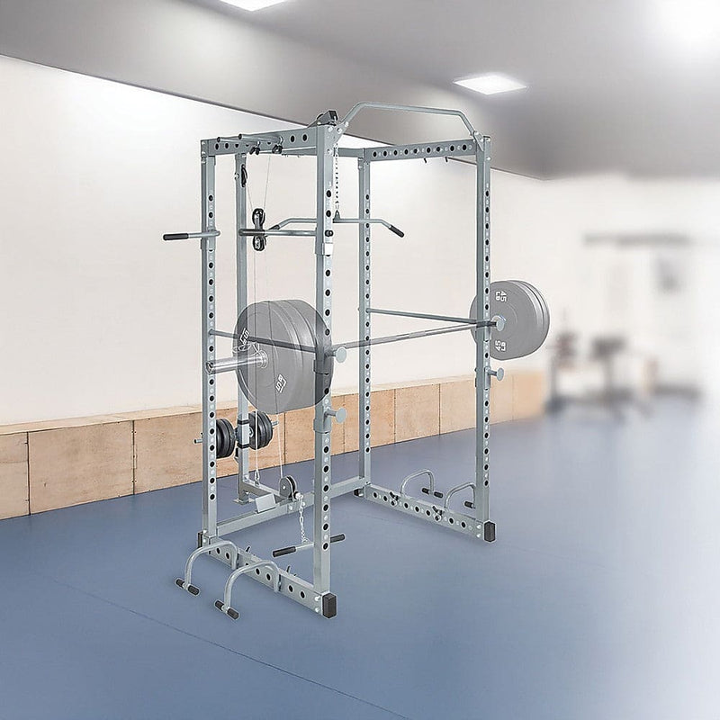 Power Rack Squat Cage Stands w Lat Pulldown Home Gym - ONLINE ONLY