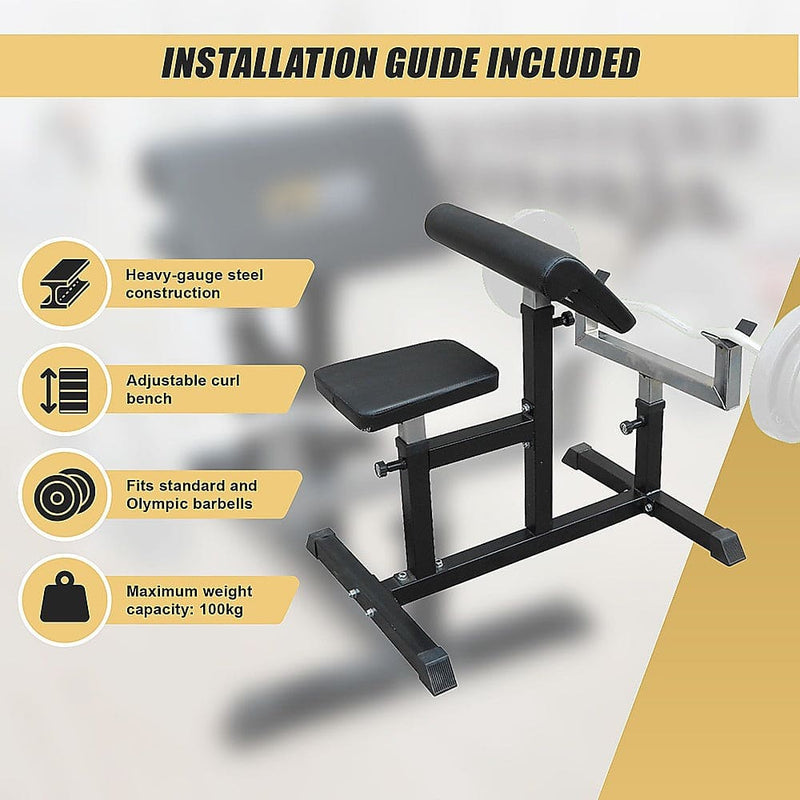 Preacher Curl Bench Weights Commercial Bicep Arms - ONLINE ONLY