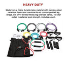 19PC Resistance Exercise Fitness Bands Tubes Kit Yoga Set (Online Only)