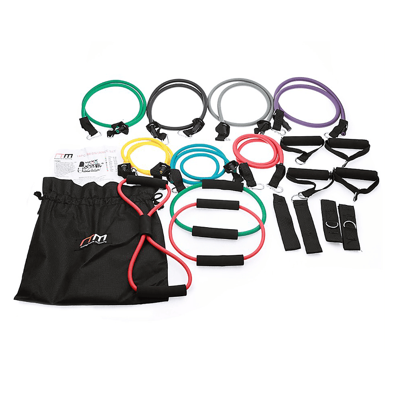 19PC Resistance Exercise Fitness Bands Tubes Kit Yoga Set (Online Only)