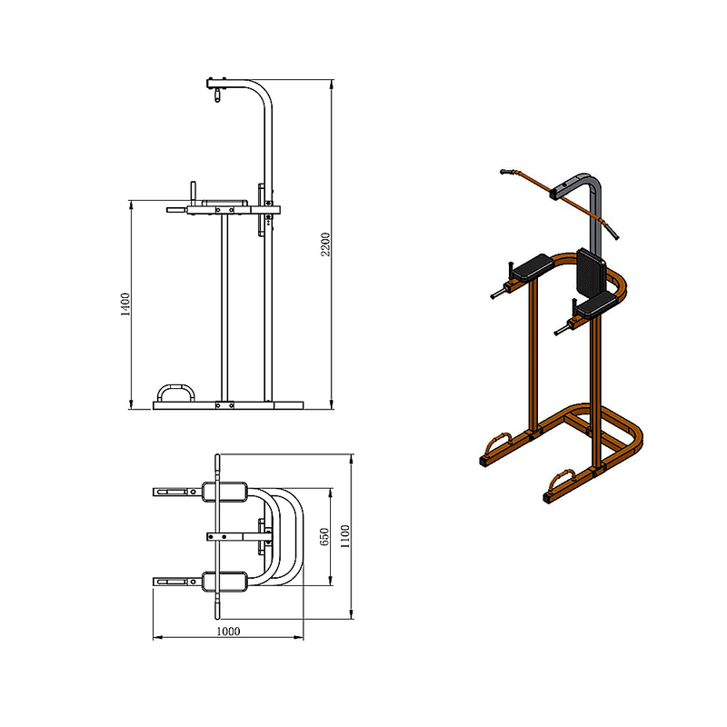 AB Power Tower Dip Chin Push Up Home Gym MultiStation - ONLINE ONLY