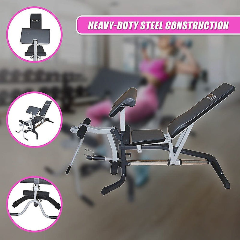 FID Flat Incline Decline Bench Press w/ Leg Extension [ONLINE ONLY]