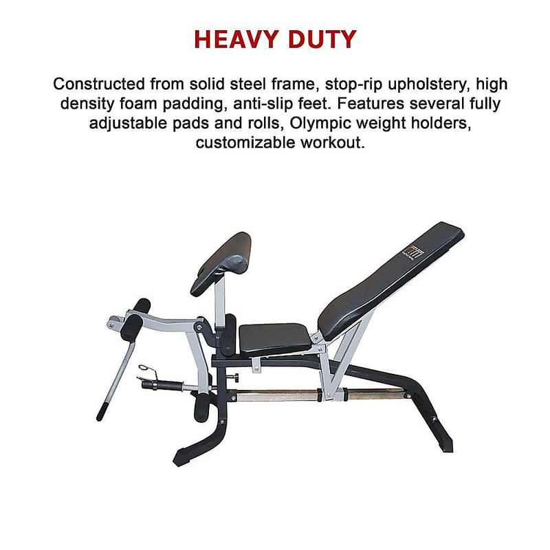 FID Flat Incline Decline Bench Press w/ Leg Extension [ONLINE ONLY]