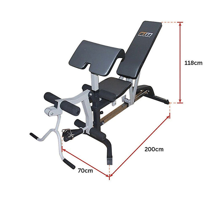 FID Flat Incline Decline Bench Press w/ Leg Extension [ONLINE ONLY]