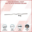 Heavy Duty EZ Curl Barbell – Weightlifting Bar with Spinlock Collars for Gym Training - ONLINE ONLY