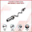 120cm Chrome Olympic EZ Curl Bar – Weightlifting Barbell for Home Gym Training - ONLINE ONLY