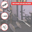 Chrome Olympic Curl Bar Barbell Heavy Duty EZ with Spring Collars [ONLINE ONLY]