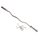 Chrome Olympic Curl Bar Barbell Heavy Duty EZ with Spring Collars [ONLINE ONLY]