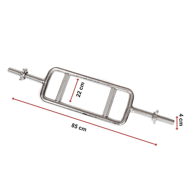 Chrome Tricep Bar Barbell Heavy Duty with Spinlock Collars [ONLINE ONLY]