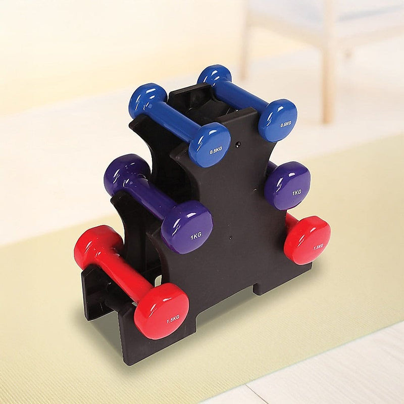 6-Piece Dumbbell Set with Rack [ONLINE ONLY]