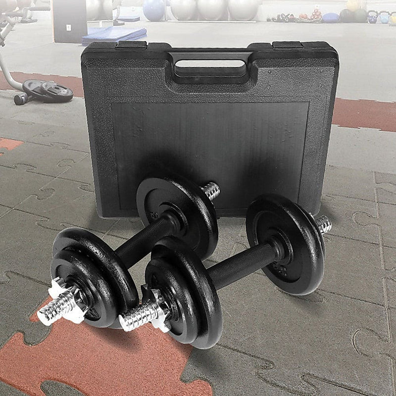 20kg Black Dumbbell Set with Carrying Case [ONLINE ONLY]