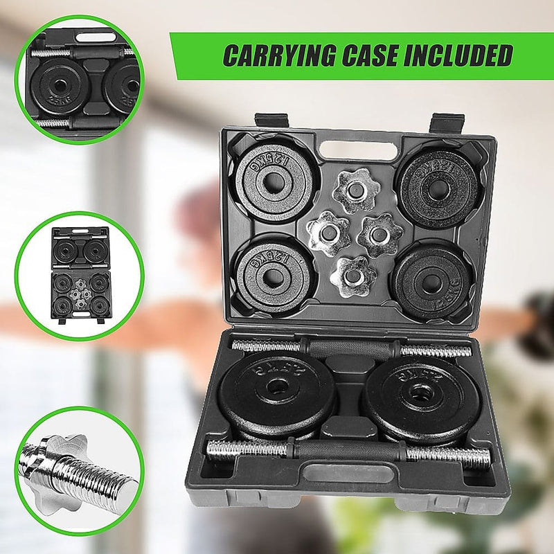 20kg Black Dumbbell Set with Carrying Case [ONLINE ONLY]