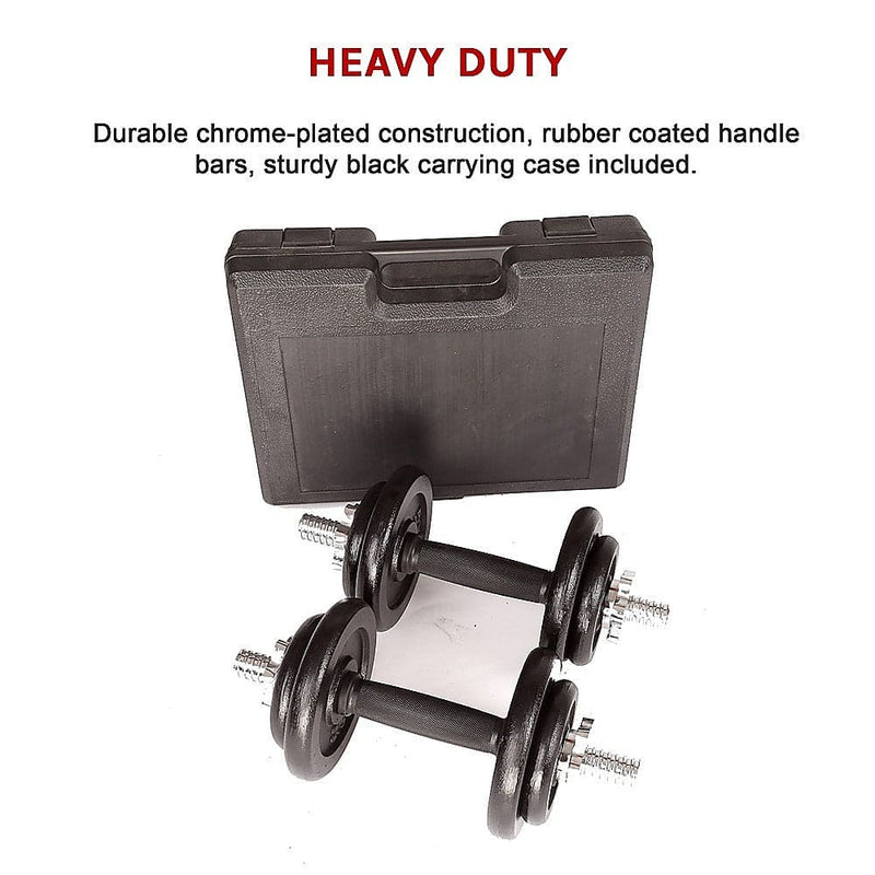 20kg Black Dumbbell Set with Carrying Case [ONLINE ONLY]