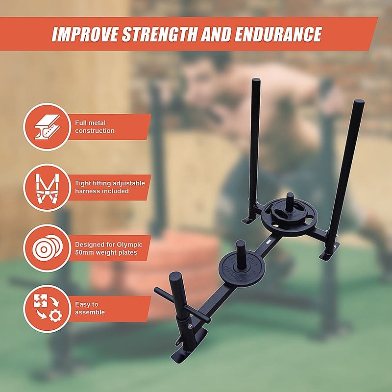 Heavy Duty Gym Sled with Harness [ONLINE ONLY]