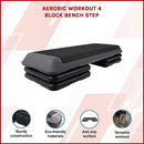 Aerobic Workout 4 Block Adjustable Step Platform for Home Gym Fitness Training Exercise - ONLINE ONLY
