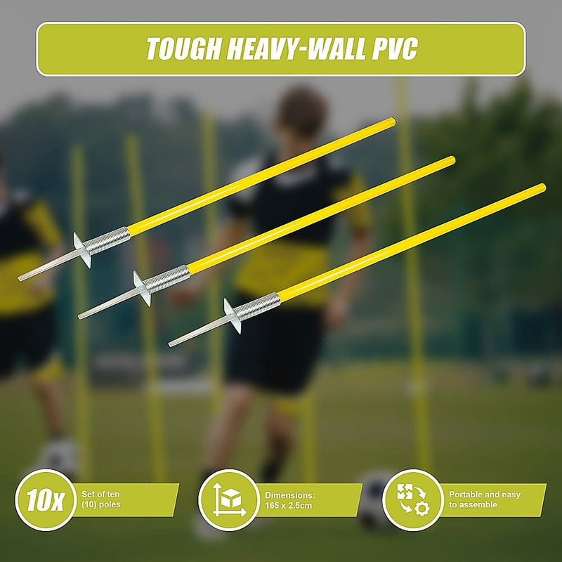 Agility Slalom Training Poles Soccer Rugby Set [ONLINE ONLY]