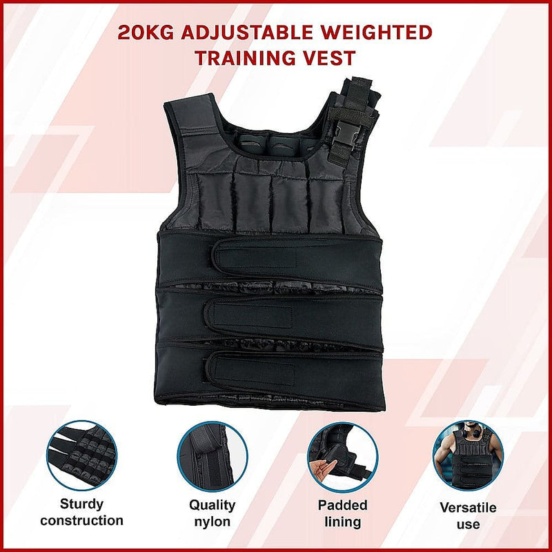 20Kg Adjustable Weighted Training Vest (Online Only)