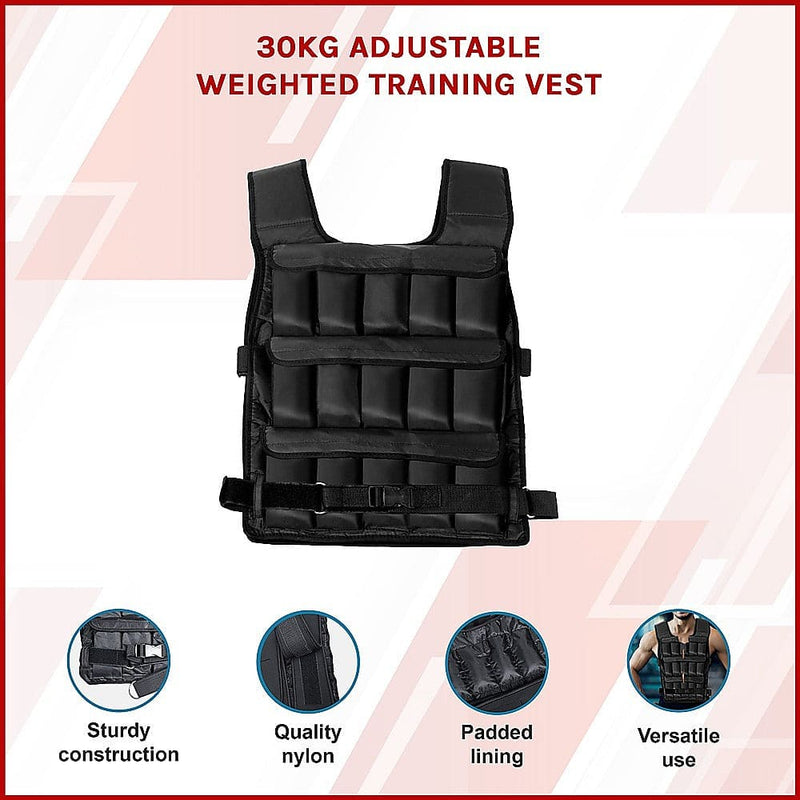 30Kg Adjustable Weighted Training Vest [ONLINE ONLY]