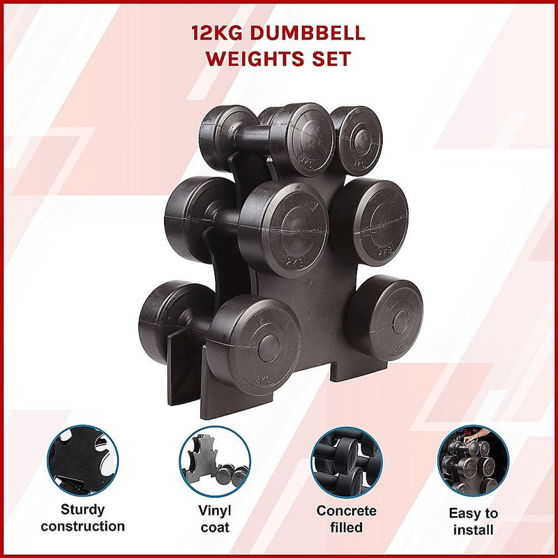 12kg Dumbbell Weights Set [ONLINE ONLY]