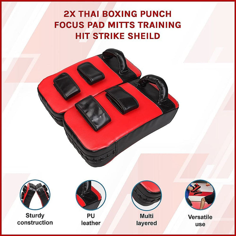 2 x Thai Boxing Punch Focus Pad Mitts Training Hit Strike Shield [ONLINE ONLY]