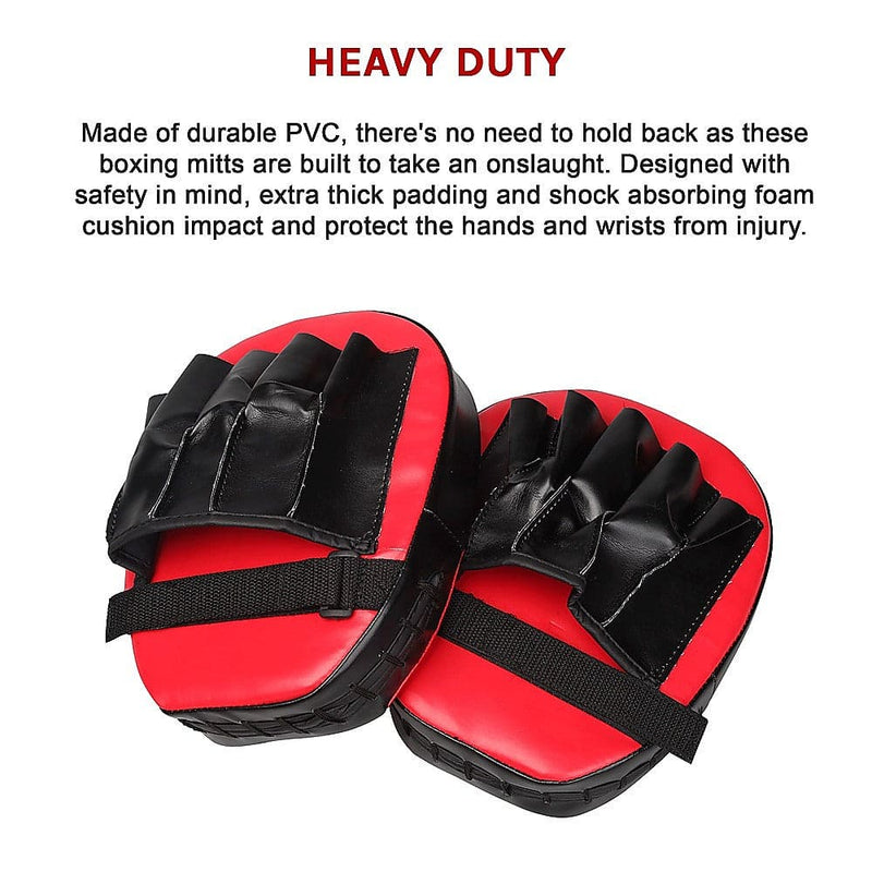 2 x Thai Boxing Punch Focus Gloves Kit Training Red & Black [ONLINE ONLY]