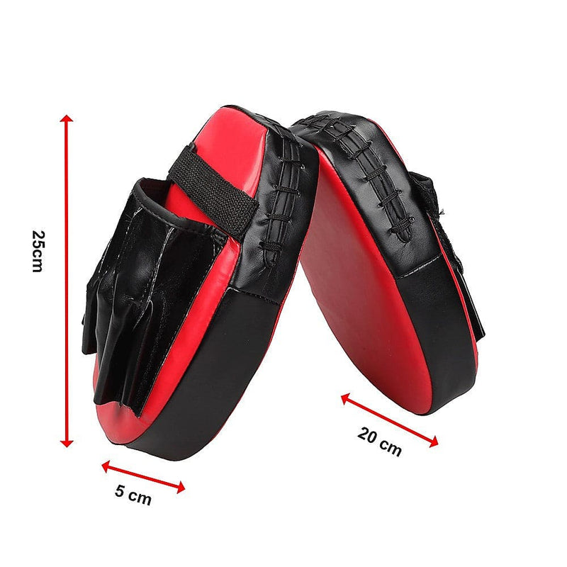 2 x Thai Boxing Punch Focus Gloves Kit Training Red & Black [ONLINE ONLY]