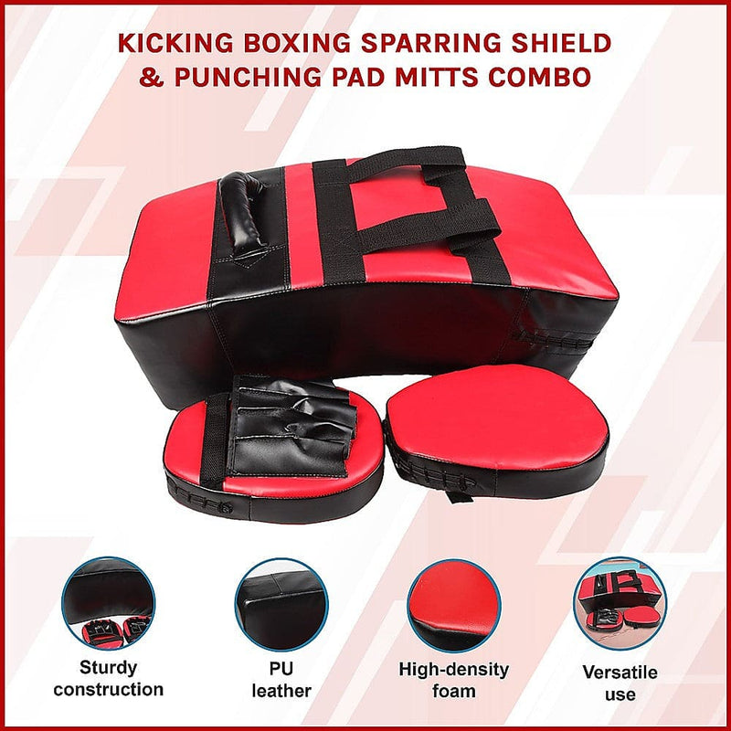 Kicking Boxing Sparring Shield & Punching Pad Mitts Combo [ONLINE ONLY]