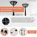Pair of Black Wall Anchor Mounts for Battle Ropes and Suspension - ONLINE ONLY