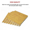 12 Tile EVA Interlocking Gym Floor Mats Wood Colour for Home Yoga - ONLINE ONLY