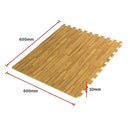 12 Tile EVA Interlocking Gym Floor Mats Wood Colour for Home Yoga - ONLINE ONLY