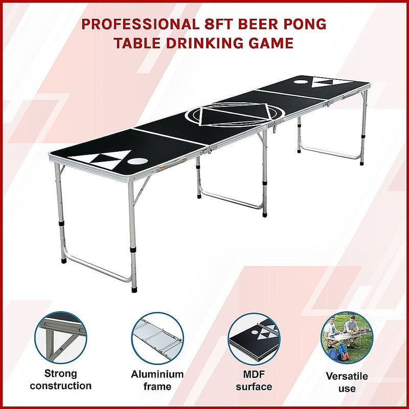 Professional 8ft Beer Pong Table Drinking Game (Online Only)