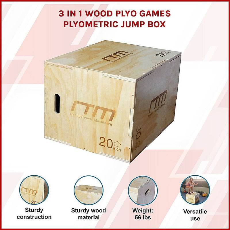 3 IN 1 Wood Plyo Games Plyometric Jump Box [ONLINE ONLY]