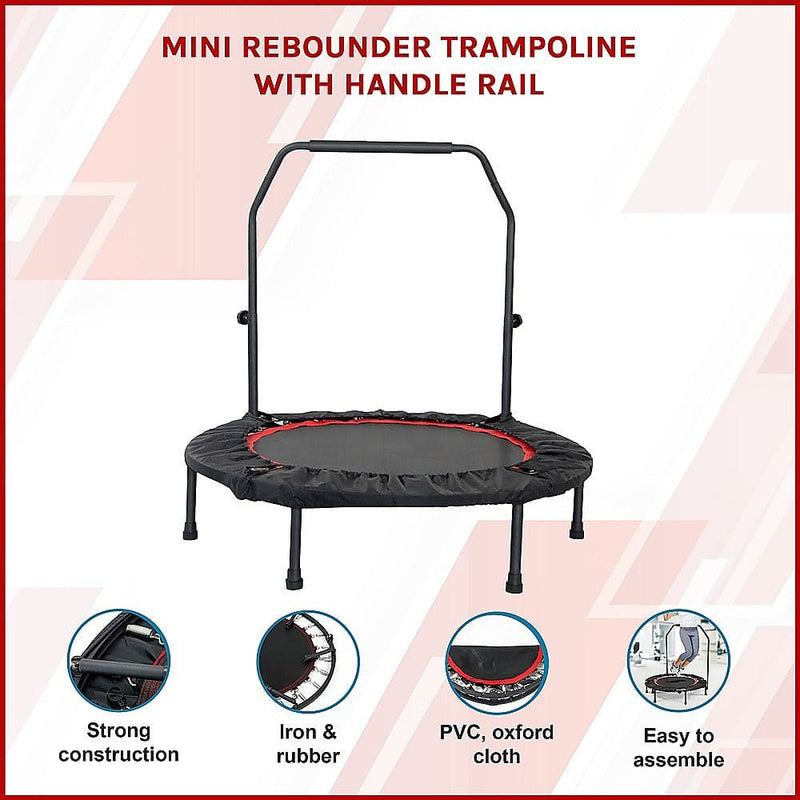 Mini Rebounder Trampoline With Handle Rail [ONLINE ONLY]