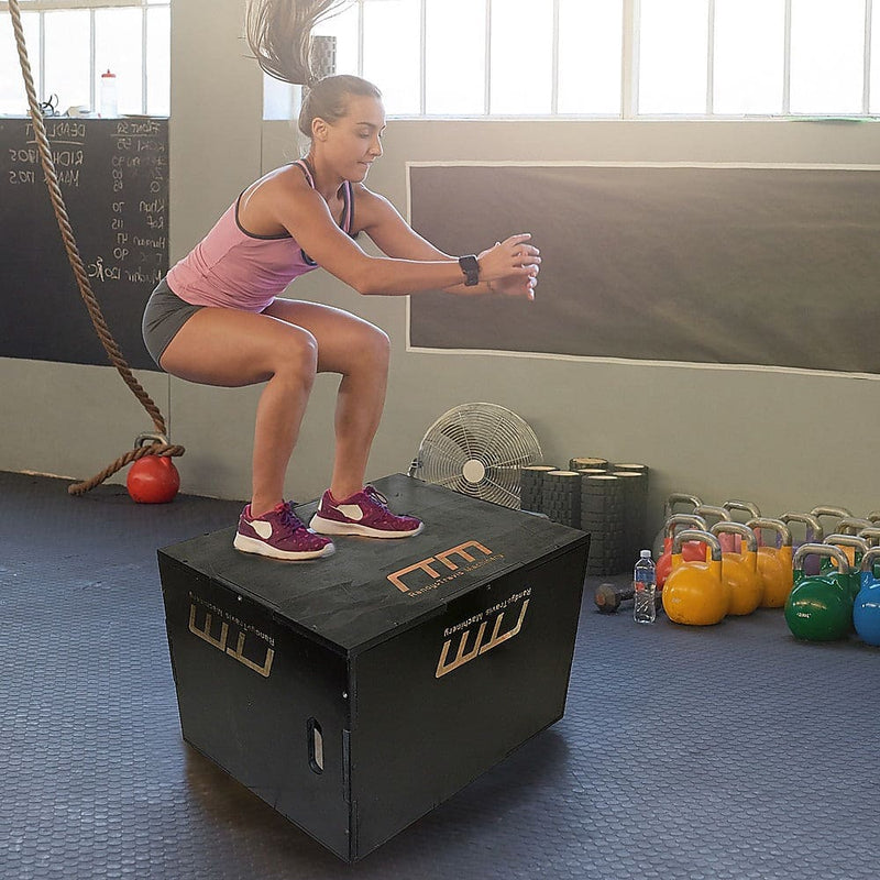 3 IN 1 Black Wood Plyo Games Plyometric Jump Box [ONLINE ONLY]