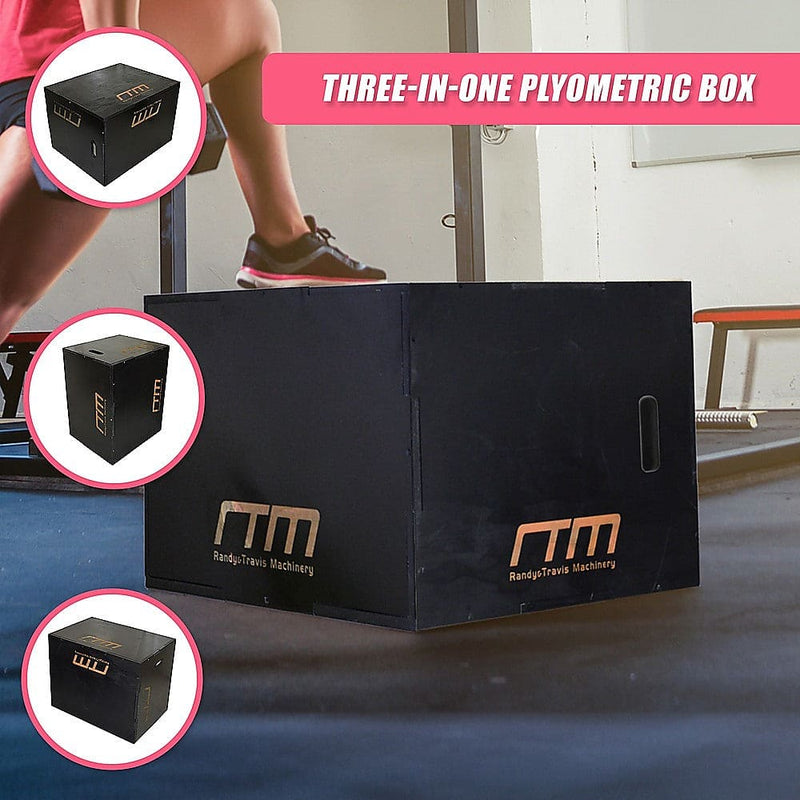 3 IN 1 Black Wood Plyo Games Plyometric Jump Box [ONLINE ONLY]