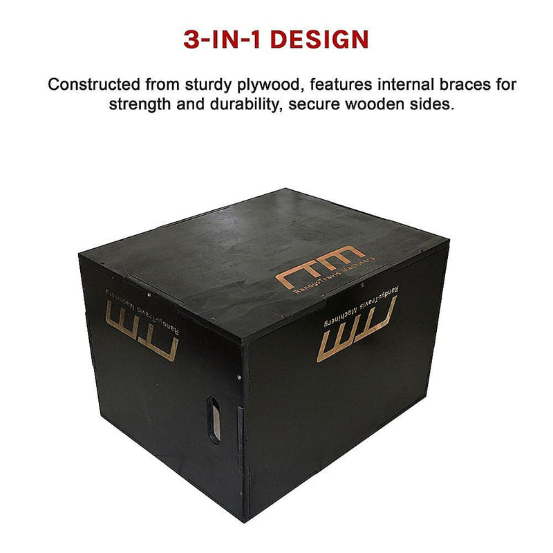 3 IN 1 Black Wood Plyo Games Plyometric Jump Box [ONLINE ONLY]