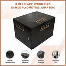 3 IN 1 Black Wood Plyo Games Plyometric Jump Box [ONLINE ONLY]
