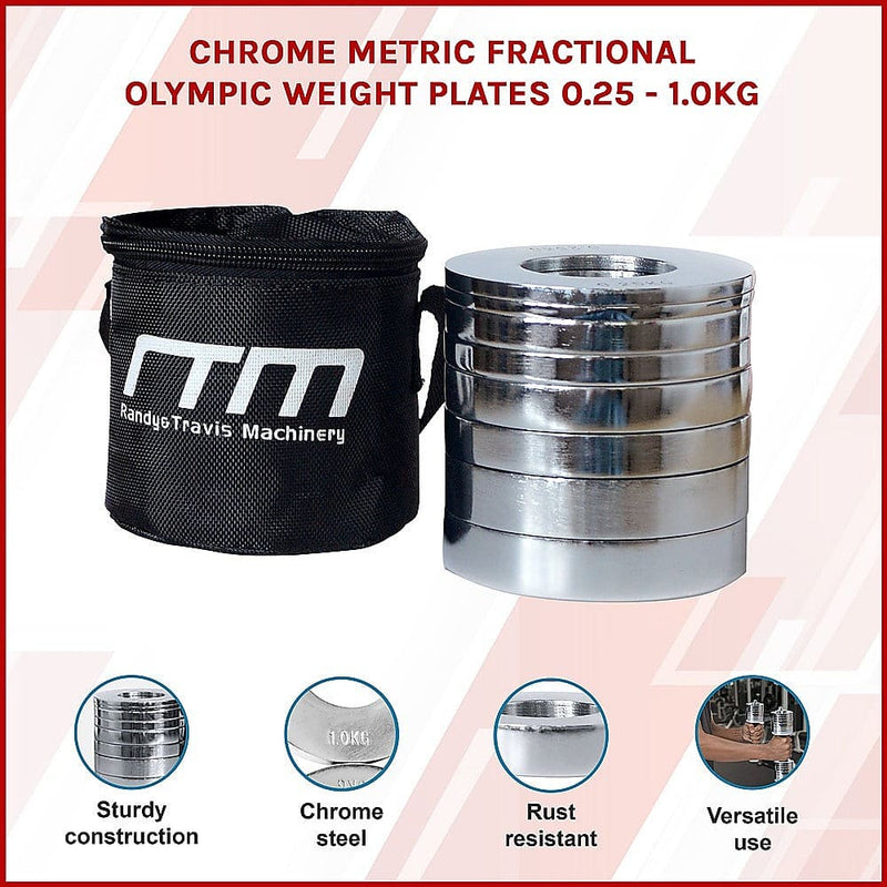 Chrome Metric Fractional Olympic Weight Plates 0.25 -1.0kg [ONLINE ONLY]