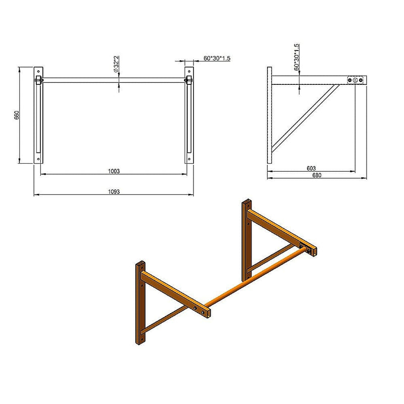 Wall Mounted Pull Up Bar [ONLINE ONLY]