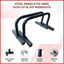 Steel Parallette Bars for Push Ups, Dips & Calisthenics Home Strength Training - ONLINE ONLY