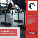 Steel Parallette Bars for Push Ups, Dips & Calisthenics Home Strength Training - ONLINE ONLY