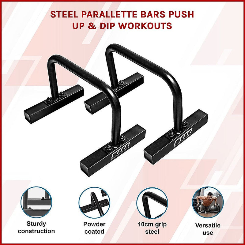 Steel Parallette Bars Push Up & Dip Workouts [ONLINE ONLY]