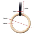 235mm Wooden Gymnastic Rings – Olympic Gym Strength Training & Fitness - ONLINE ONLY
