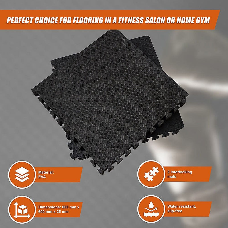 12 Tiles EVA Rubber Foam Gym Mat 60cm x 60cm 2.5cm Fitness Flooring [ONLINE ONLY]