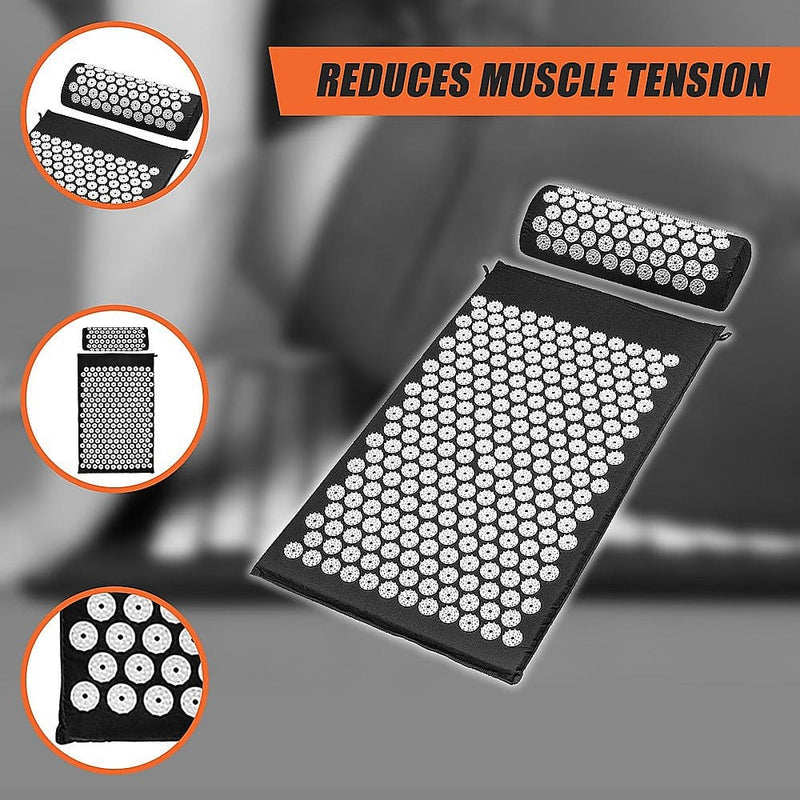 Massage Acupressure Yoga Mat With Pillow Sit Mats Cut Pain Stress Soreness [ONLINE ONLY]